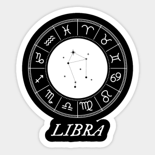 Libra Zodiac Sign Design With Constellation Sticker